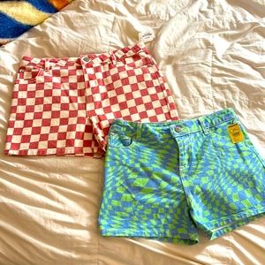 Girls printed jean shorts